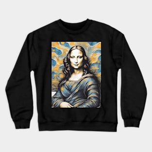 Mona Lisa in the style of Van Gogh Crewneck Sweatshirt